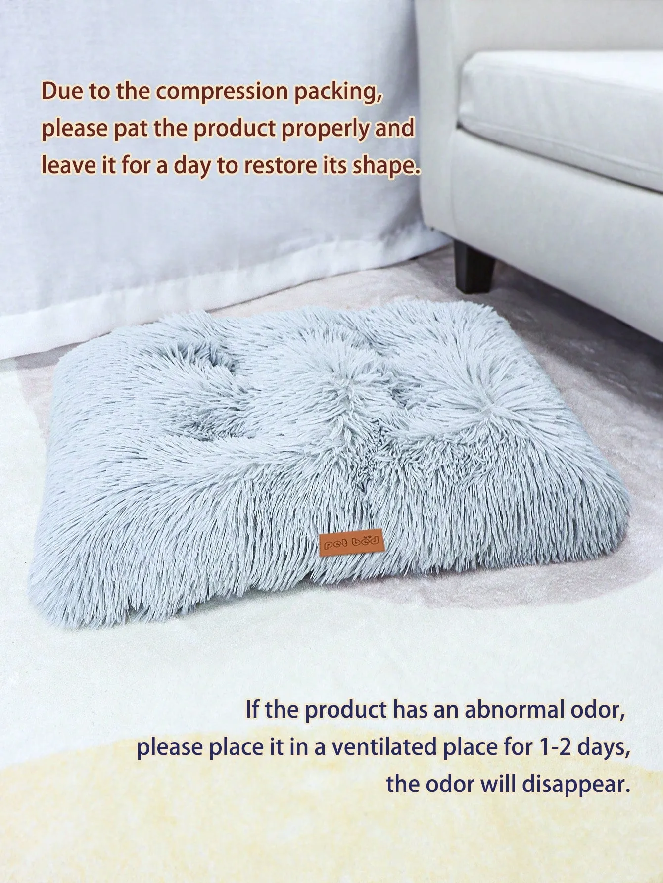 Washable Plush Pet Crate Bed For Dog Anti-Slip Pet Mat Bed
