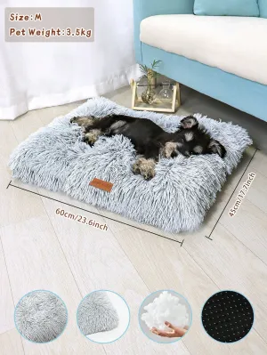 Washable Plush Pet Crate Bed For Dog Anti-Slip Pet Mat Bed