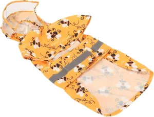 Zerodis Pet Dog Hooded Rain Coat Bee Pattern Lightweight Reflective Puppy Raincoat Raincoat Adjustable Pet Water Proof Clothes Lightweight Rain Jacket Poncho Hoodies with Strip